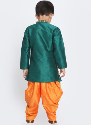Sea Green Dupion Silk Hand Work Indo Western