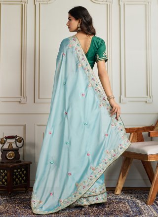 Sea Green Georgette Classic Saree