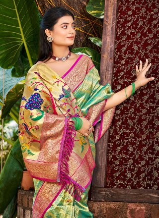 Sea Green Kanjivaram Silk Classic Sari