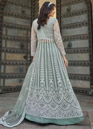 Sea Green Net Lehenga Choli