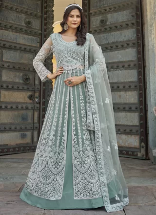 Sea Green Net Lehenga Choli