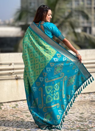 Sea Green Patola Silk Classic Sari