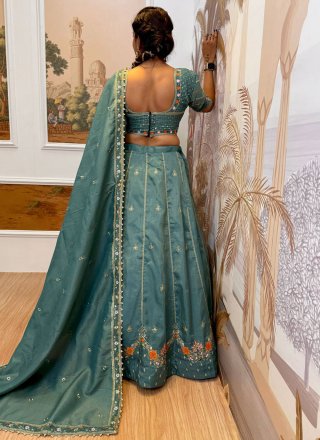 Shimmer Lehenga Choli In Blue Color
