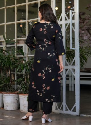 Silk Blend Pant Style Suit with Print Work