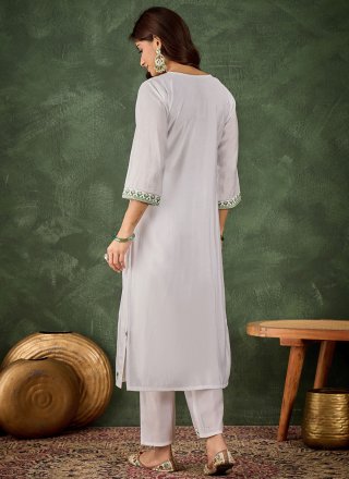Silk Blend Party Wear Kurti with Embroidered Work