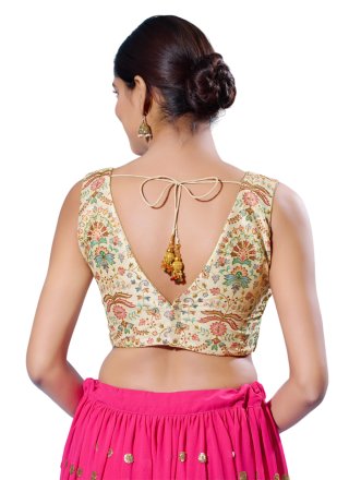 Silk Blouse with Multi and Thread Work