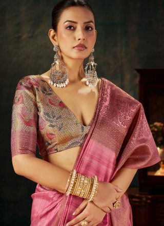Silk Classic Saree In Pink