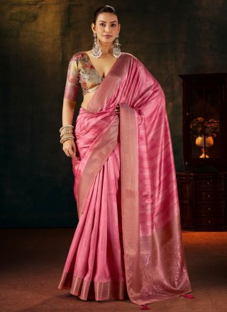 Silk Classic Saree In Pink