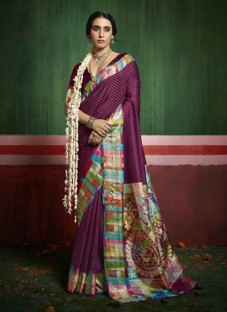 Silk Classic Saree with Print Work