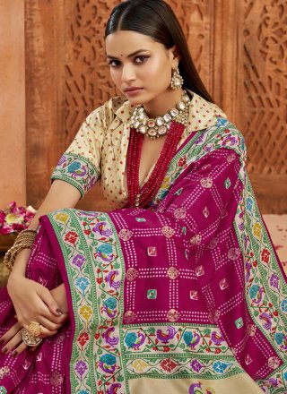 Silk Classic Saree with Print Work