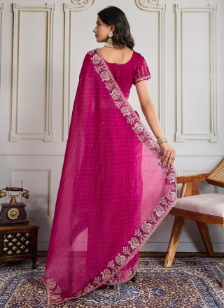 Silk Classic Sari In Pink