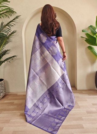 Silk Classic Sari In Purple Color