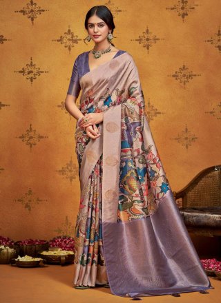 Silk Classic Sari In Purple Colour