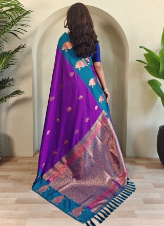 Silk Classic Sari In Violet Colour