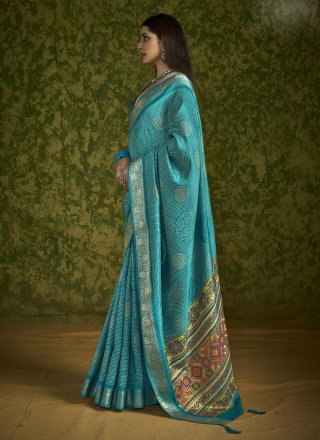 Silk Classic Sari with Foil Print Work