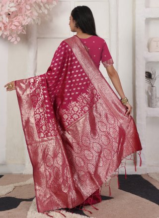 Silk Contemporary Saree In Pink