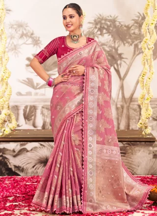Silk Contemporary Saree In Pink