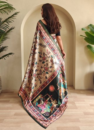 Silk Contemporary Sari In Beige Color