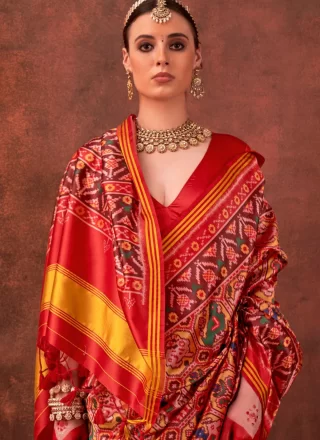 Silk Contemporary Sari In Multi Colour