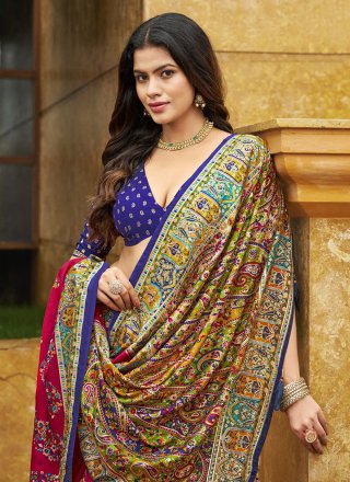 Silk Contemporary Sari In Pink