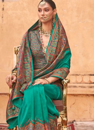 Silk Contemporary Sari with Paisley Print Work