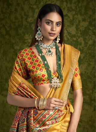 Silk Contemporary Sari with Print Work