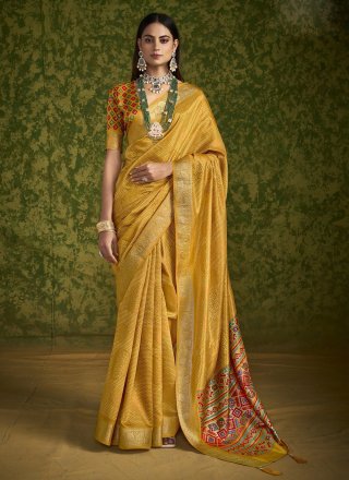 Silk Contemporary Sari with Print Work