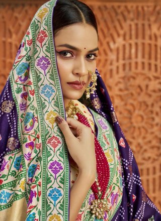 Silk Contemporary Sari with Print Work