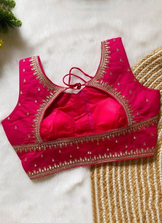 Silk Designer Blouse In Pink Colour