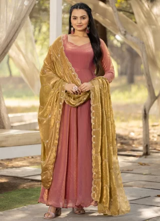 Silk  Designer Gown In Plain