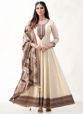 Silk  Designer Gown with Embroidered Work