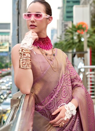 Silk Designer Saree In Mauve