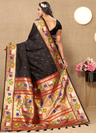 Silk Designer Saree with Meenakari, Weaving and Zari Work