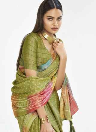 Silk Designer Saree with Print Work
