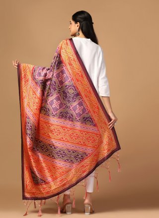Silk Dupatta In Orange