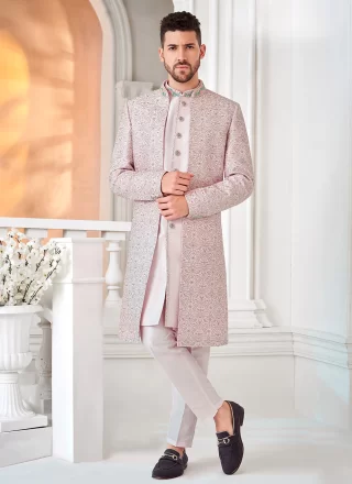 Silk Indo Western In Multi Colour and Pink