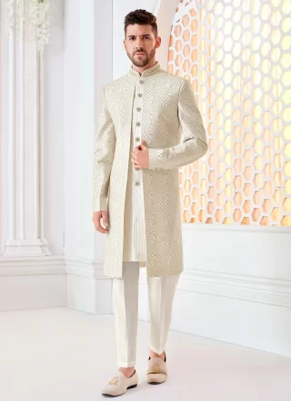 Silk Indo Western with Embroidered Work