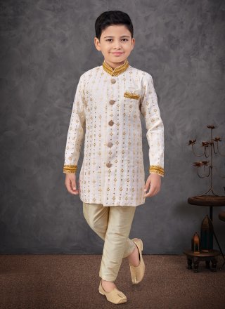 Silk Indo Western with Machine Embroidery, Stone and Thread Work
