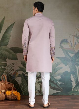 Silk Kurta Mens Wear with Embroidered and Thread Work
