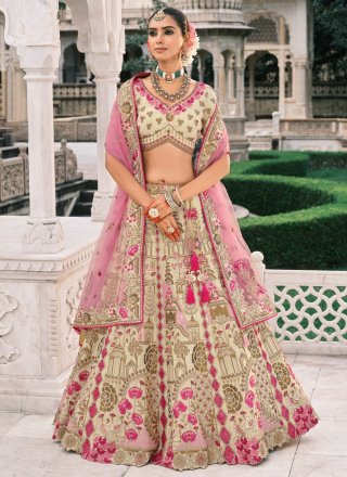 Silk Lehenga Choli In Cream