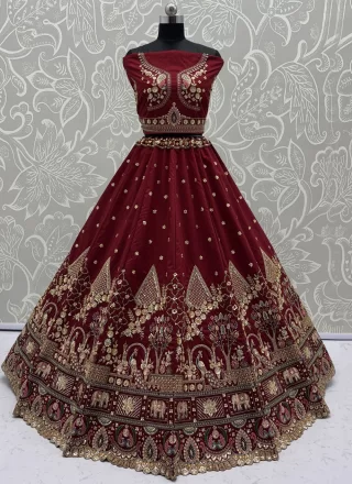 Silk Lehenga Choli In Maroon
