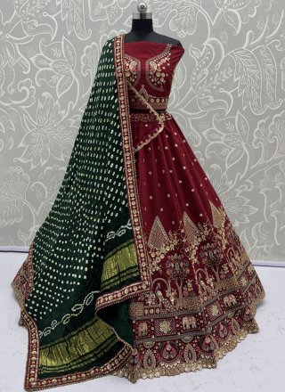 Silk Lehenga Choli In Maroon