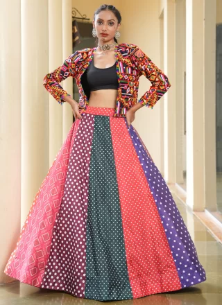 Silk Lehenga Choli In Multi Colour