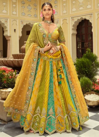 Silk Lehenga Choli In Multi Colour
