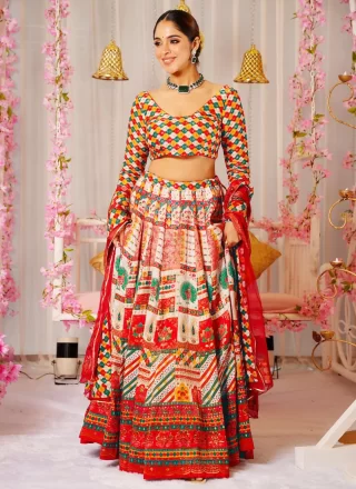 Silk Lehenga Choli In Multi Colour
