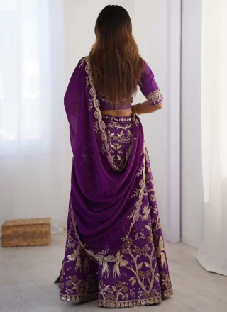 Silk Lehenga Choli In Purple Colour