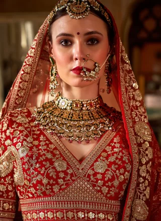 Silk Lehenga Choli In Red