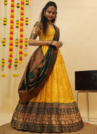 Silk Lehenga Choli In Yellow Color