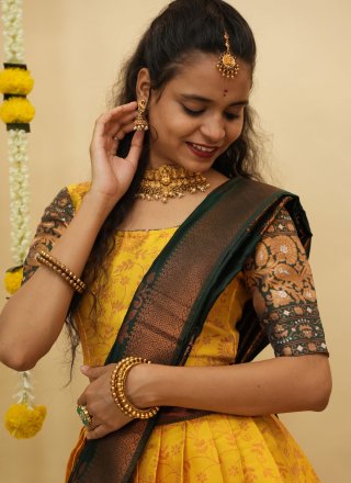 Silk Lehenga Choli In Yellow Color