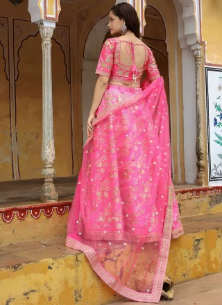 Silk Lehenga Choli with Embroidered, Sequins and Zari Work
